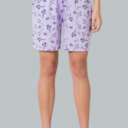 van heusen Printed Women Purple Regular Shorts-picture-22