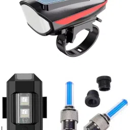 Cycle Solar Front, Rear & Valve Light and with Horn LED Front Light-14
