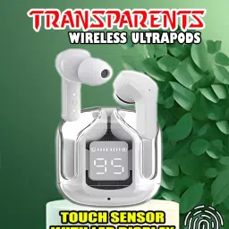 crecro ultrapod earphones wireless ear buds transparent earbuds headset bluetooth Q75 Smart Headphones-image-79