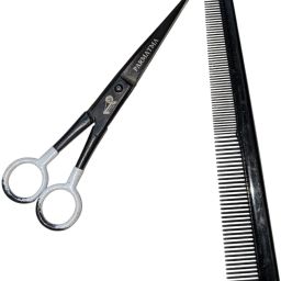 Hair cutting scissor, salon barber hairdressing styling scissors&Plastic CombJ Scissors-26