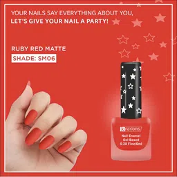 krayons Cute Super Matte Finish Gel Based Nail Enamel - 6ml - Ruby Red Matte 06 image 5