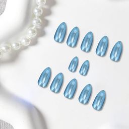 PRIVIU Set Of 12 Reusable Chromatic Nail With Application Kit - Steel Blue-14
