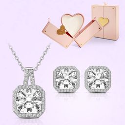 Peora Silver Plated American Diamond Studded Jewellery Set-19