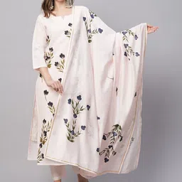Anni Designer Women Floral Printed Regular Kurta with Trousers & With Dupatta-17