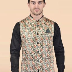 PRINTINDIA Men Printed Woven Nehru Jacket-15