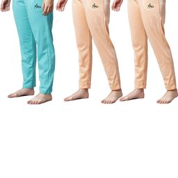 Pack of 3 Women Cotton Regular Fit Pyjama with Side Pockets-image-94