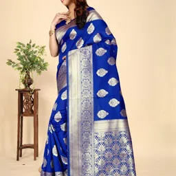 MORDEN MUSE Woven Design Zari Silk Blend Banarasi Saree-picture-36