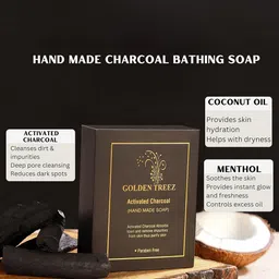 Golden Treez Set Of 3 Activated Charcoal Soap- 115 ml Each image 3