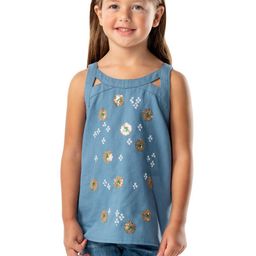Cherry Crumble Girls Floral Embroidered Cotton Top-25