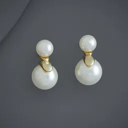 Kushal's Fashion Jewellery Gold-Plated Geometric Pearl Studs Earrings-26