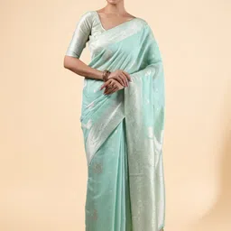 House of Pataudi Women Embellished Sequinned Woven Design Saree-44