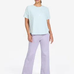 Domyos By Decathlon Floral Printed Round Neck Cotton Longline T-Shirt-image-66