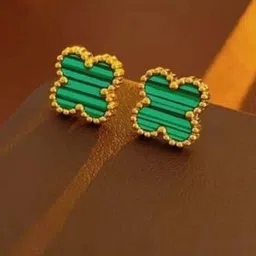 Palli Creation Gold Plated Artificial Stone Studded Flower Shaped Studs-13