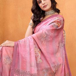 KALINI Floral Poly Crepe Saree-image-67