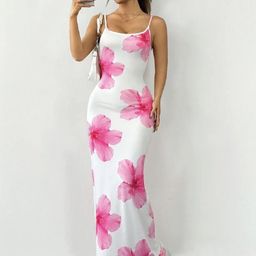 WESTHOOD Floral Print Sheath Maxi Dress-image-92