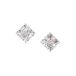 Sparkles Lab Grown Square Stud Earrings 0.85 Carat IGI Certified Round Shape Diamond 14K-image-99