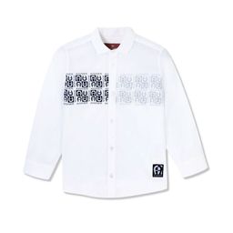 AIGNER Boys Comfort Typography Printed Club Collar Pure Cotton Casual Shirt-image-52