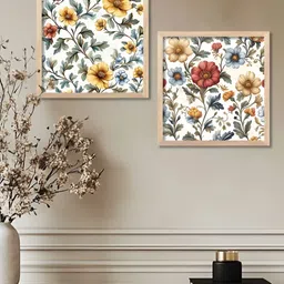Kotart White & Green 2 Pieces Madhubani Printed Wooden Wall Paintings-33