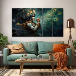 The Castle Decor Green 5 Piece Wood Other Wall Paintings-image-7