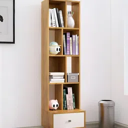 HEXA RED Beige & White Moisture & Termite Resistant Free Standing Book Shelf-44