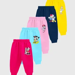 Disney By Miss and Chief Girls Pack Of 5 Printed Mid Rise Joggers-image-89