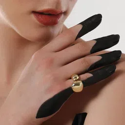 SOHI The Semi-Chunky Gold-Plated Adjustable Finger Ring-43