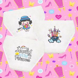 NUSYL Girls Pack Of 3 Princess & Castle Printed Pure Cotton Basic BriefsNUGCBRFPO3.0054-image-58