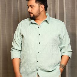 Instafab Plus Abstract Textured Comfort Spread Collar Cotton Shirt-image-43