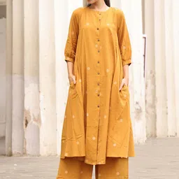 GoSriKi Polka Dot Printed Puffed Sleeves A-line Kurta With Palazzos-picture-27
