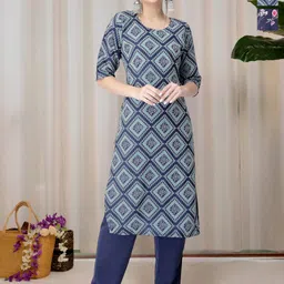 HERE&NOW Selection Of 2 Ethnic Motifs Printed Round Neck Straight Kurtas-52