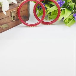 SATTIK Women Pack Of 2 Plastic Red And Gold Plated Shakha Pola Bangles-image-71