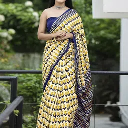JAINICA Floral Pure Cotton Saree-49