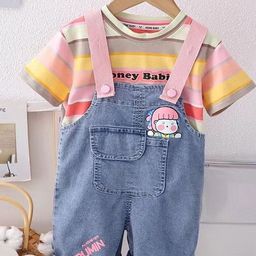 LULU & SKY Printed T-shirt With Dungaree-image-89