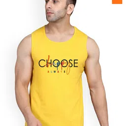 SLOWLORIS Pack Of 2 Typographic Printed Bio-Wash Combed Cotton Gym Vests-picture-46