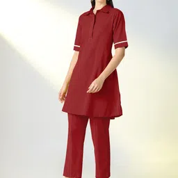 Showoffff Women Solid Kurta with Trousers-image-42