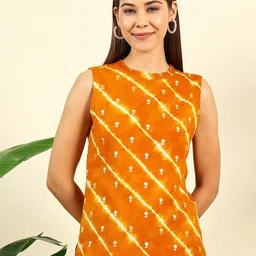 THE FAB FACTORY Women Tie and Dye Print Regular Top-picture-4
