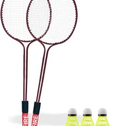 Double shaft Badminton with 3 pvc shuttles Badminton Kit-image-57