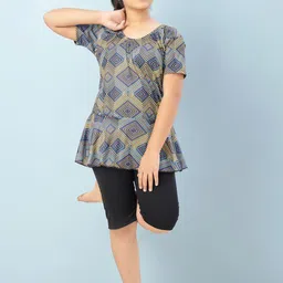 BAESD Girls Printed Swim Suit With Attached Shorts-image-86