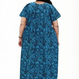 AAKARSHANA CREATION Red Pure Cotton Maxi Printed Nightdress-image-17