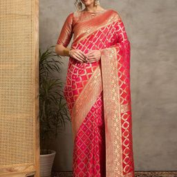 Anouk Woven Design Zari Bandhani Saree-image-58
