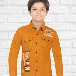 FASHION GRAB Boys Classic Regular Fit Spread Collar Typography Printed Cotton Casual Shirt-image-97