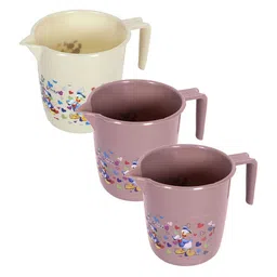 Kuber Industries Beige & Pink 3 piece Floral Plastic Bath Accessories Set-image-77