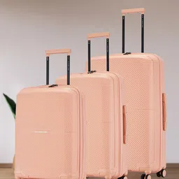 Nasher Miles Set Of 3 Textured Hard-Sided Trolley Suitcase-5