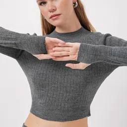 BIGDART Striped Crop Top With Trousers Co-Ords image 3