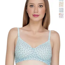 Liigne Women Pack of 4 Floral Full Coverage Lightly Padded Non-Wired Everyday Bra-image-5