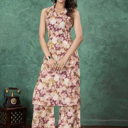 MOJILAA Women Ombre Printed Regular Kurta with Palazzos-10