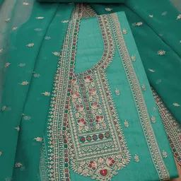 Soch Embroidered Silk Chiffon Unstitched Dress Material-image-67
