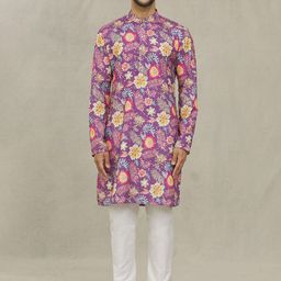Arihant Rai Sinha Floral Printed Pure Cotton Straight Kurta with Churidar-picture-11