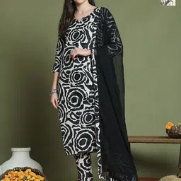 Merira Selection Of 2 Floral Printed Notch Neck Straight Kurta With Trouser And Dupatta-picture-17