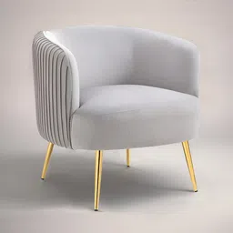 nestroots Grey & Gold Toned Tufted Velvet Accent LoungeChair-image-17